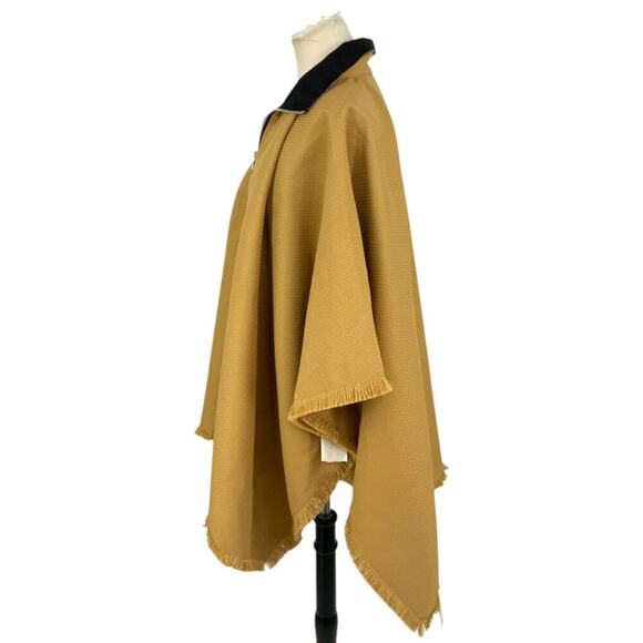 Nordstrom Rack Quarter Zip Ruana Poncho Tan Black One Size NWOT - Picture 4 of 6